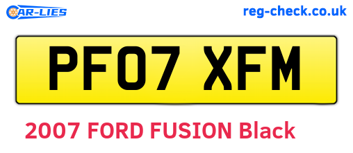 PF07XFM are the vehicle registration plates.