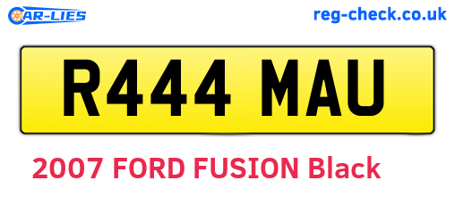 R444MAU are the vehicle registration plates.