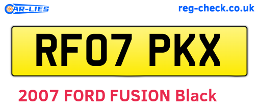 RF07PKX are the vehicle registration plates.