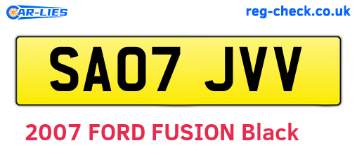 SA07JVV are the vehicle registration plates.
