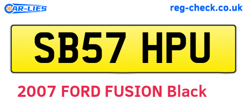 SB57HPU are the vehicle registration plates.