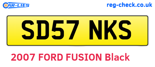 SD57NKS are the vehicle registration plates.