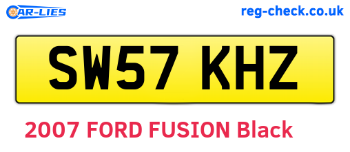 SW57KHZ are the vehicle registration plates.