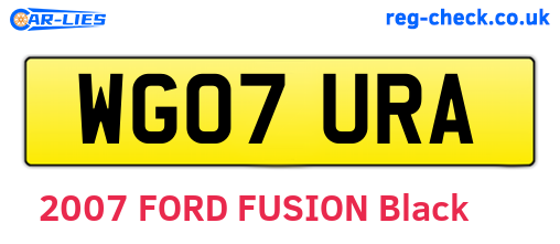 WG07URA are the vehicle registration plates.