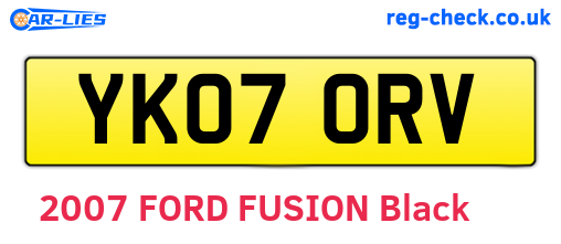 YK07ORV are the vehicle registration plates.