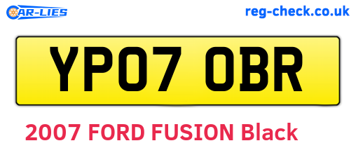 YP07OBR are the vehicle registration plates.