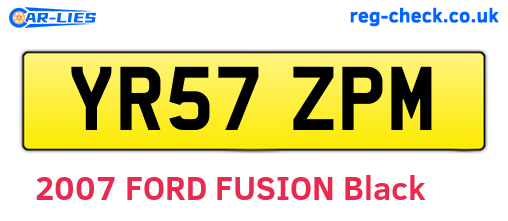 YR57ZPM are the vehicle registration plates.