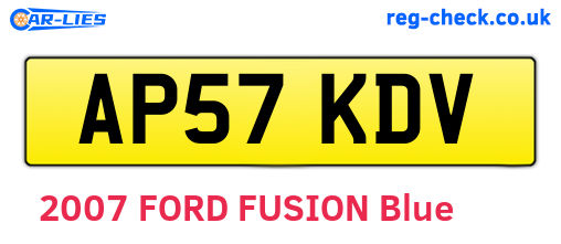AP57KDV are the vehicle registration plates.