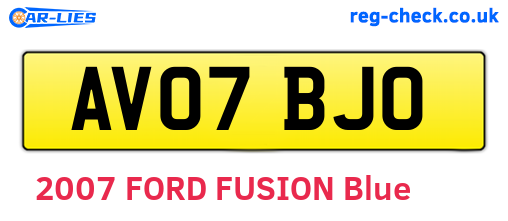 AV07BJO are the vehicle registration plates.