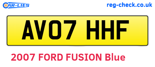 AV07HHF are the vehicle registration plates.