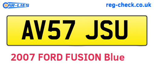 AV57JSU are the vehicle registration plates.