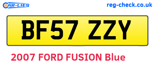 BF57ZZY are the vehicle registration plates.