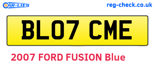 BL07CME are the vehicle registration plates.