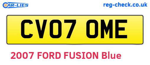 CV07OME are the vehicle registration plates.