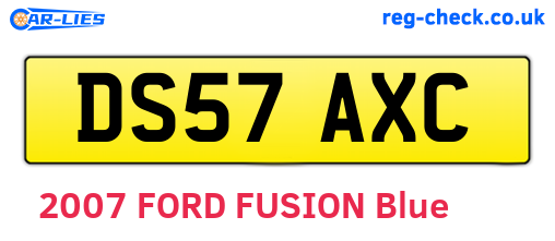DS57AXC are the vehicle registration plates.