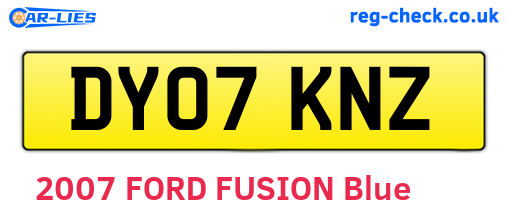 DY07KNZ are the vehicle registration plates.