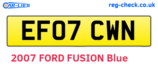EF07CWN are the vehicle registration plates.