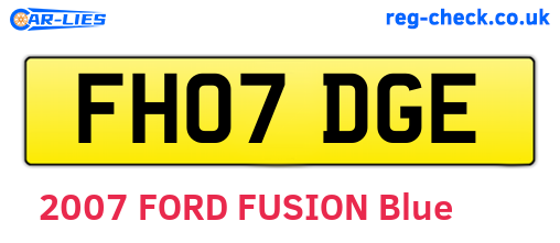 FH07DGE are the vehicle registration plates.