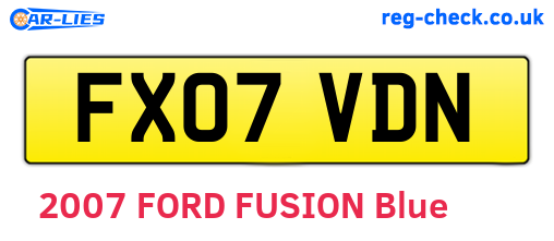 FX07VDN are the vehicle registration plates.