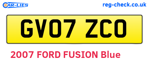 GV07ZCO are the vehicle registration plates.