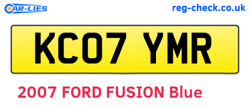 KC07YMR are the vehicle registration plates.