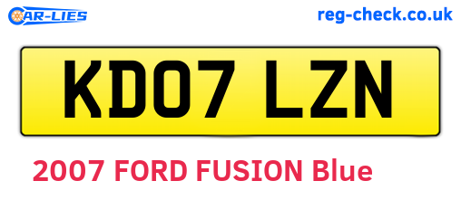 KD07LZN are the vehicle registration plates.
