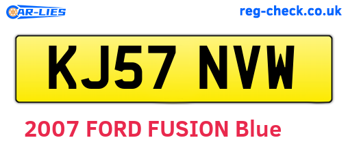 KJ57NVW are the vehicle registration plates.