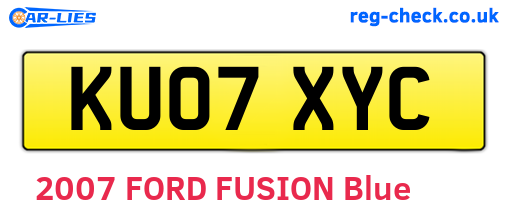 KU07XYC are the vehicle registration plates.