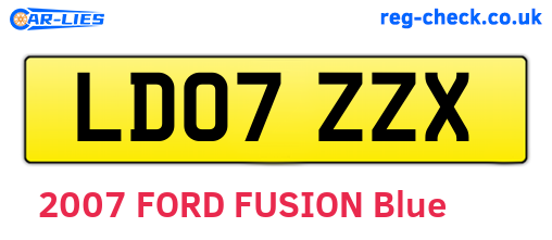 LD07ZZX are the vehicle registration plates.