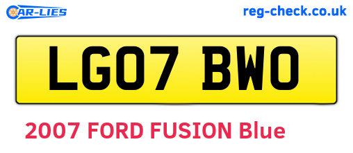 LG07BWO are the vehicle registration plates.