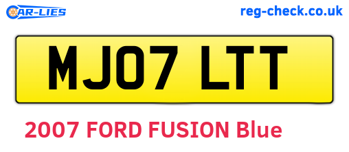 MJ07LTT are the vehicle registration plates.