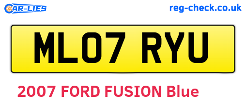 ML07RYU are the vehicle registration plates.