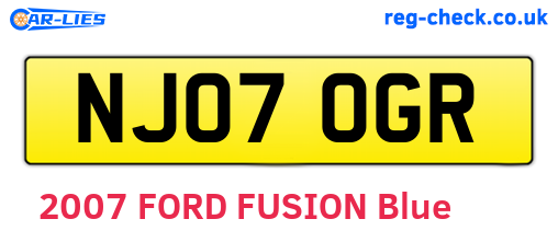 NJ07OGR are the vehicle registration plates.
