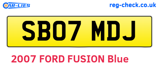SB07MDJ are the vehicle registration plates.