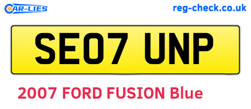 SE07UNP are the vehicle registration plates.