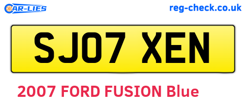 SJ07XEN are the vehicle registration plates.