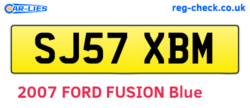 SJ57XBM are the vehicle registration plates.