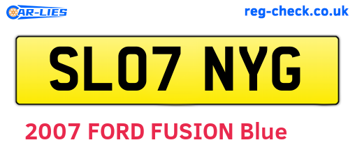 SL07NYG are the vehicle registration plates.