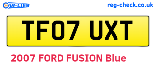 TF07UXT are the vehicle registration plates.