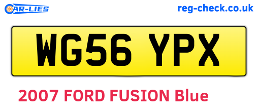 WG56YPX are the vehicle registration plates.