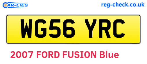 WG56YRC are the vehicle registration plates.