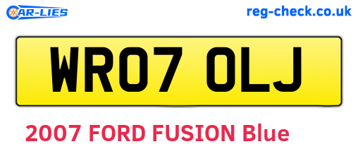 WR07OLJ are the vehicle registration plates.