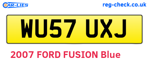 WU57UXJ are the vehicle registration plates.