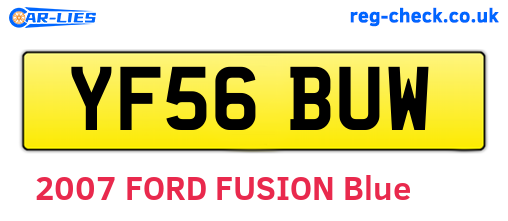 YF56BUW are the vehicle registration plates.