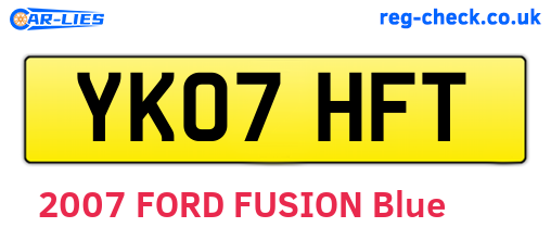 YK07HFT are the vehicle registration plates.