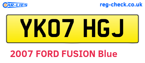 YK07HGJ are the vehicle registration plates.