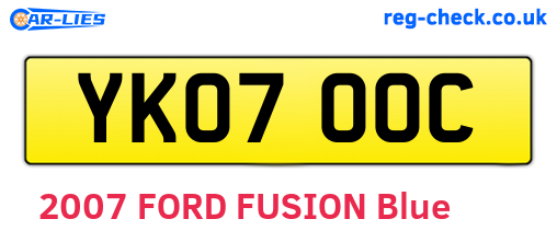 YK07OOC are the vehicle registration plates.