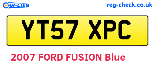 YT57XPC are the vehicle registration plates.