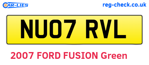 NU07RVL are the vehicle registration plates.