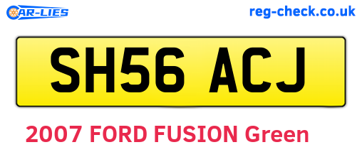 SH56ACJ are the vehicle registration plates.